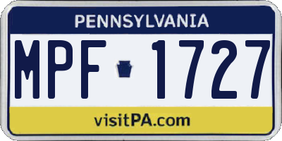 PA license plate MPF1727