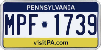 PA license plate MPF1739