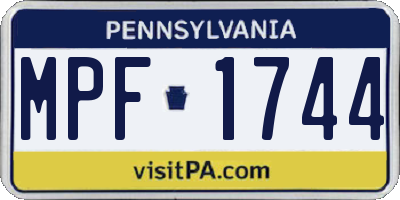 PA license plate MPF1744