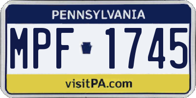 PA license plate MPF1745