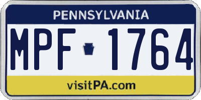 PA license plate MPF1764