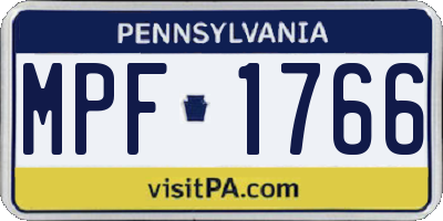 PA license plate MPF1766