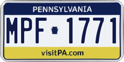 PA license plate MPF1771
