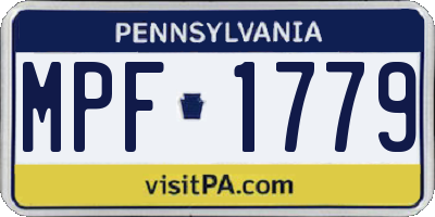 PA license plate MPF1779