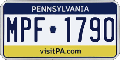 PA license plate MPF1790