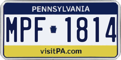 PA license plate MPF1814