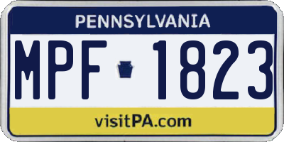PA license plate MPF1823