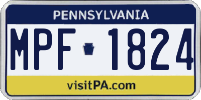 PA license plate MPF1824