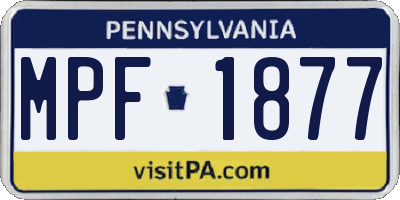 PA license plate MPF1877