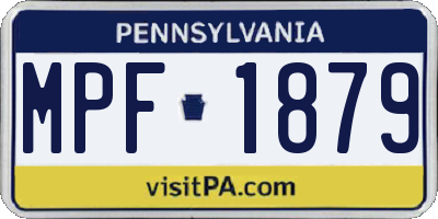 PA license plate MPF1879
