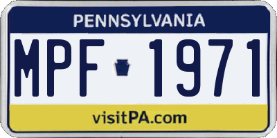 PA license plate MPF1971