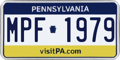 PA license plate MPF1979