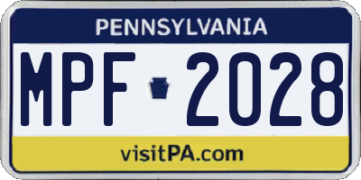 PA license plate MPF2028
