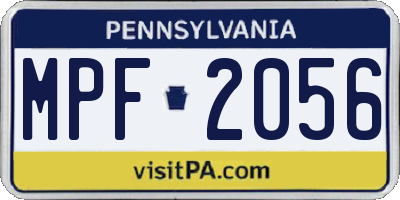 PA license plate MPF2056