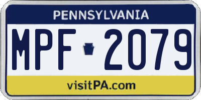 PA license plate MPF2079