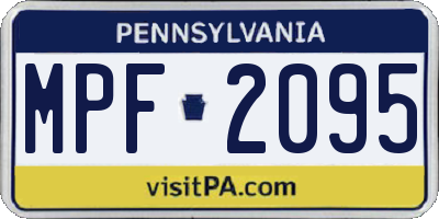 PA license plate MPF2095