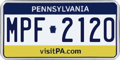 PA license plate MPF2120