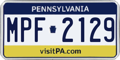 PA license plate MPF2129