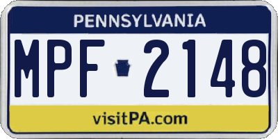 PA license plate MPF2148