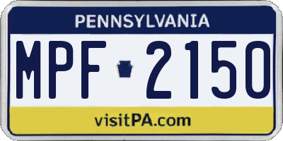 PA license plate MPF2150