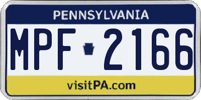 PA license plate MPF2166