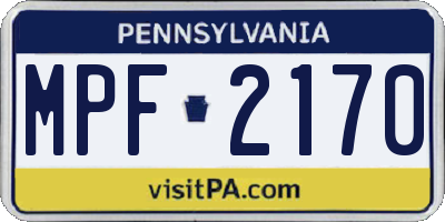 PA license plate MPF2170
