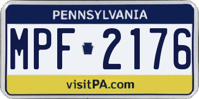 PA license plate MPF2176