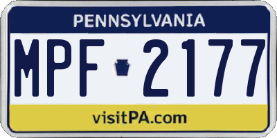 PA license plate MPF2177