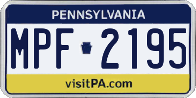 PA license plate MPF2195