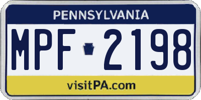 PA license plate MPF2198
