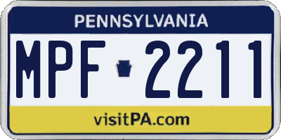 PA license plate MPF2211