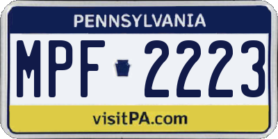 PA license plate MPF2223