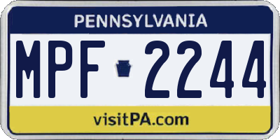 PA license plate MPF2244
