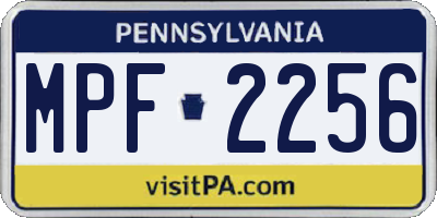 PA license plate MPF2256