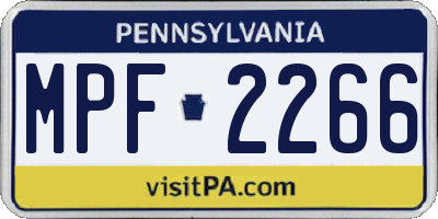 PA license plate MPF2266