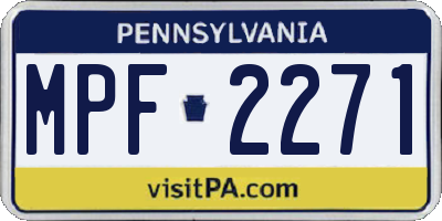 PA license plate MPF2271
