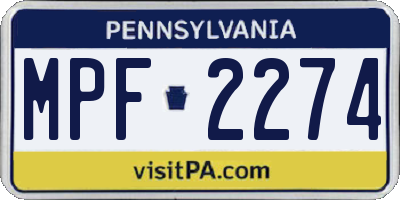 PA license plate MPF2274