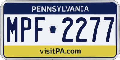 PA license plate MPF2277