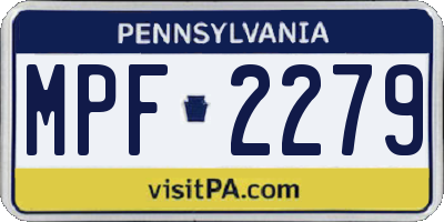 PA license plate MPF2279