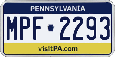 PA license plate MPF2293