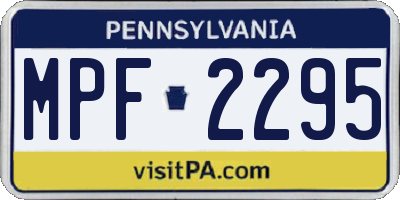 PA license plate MPF2295
