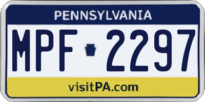 PA license plate MPF2297