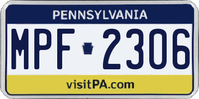 PA license plate MPF2306