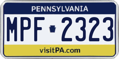PA license plate MPF2323