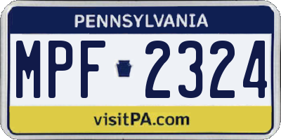 PA license plate MPF2324