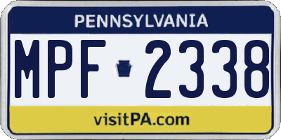 PA license plate MPF2338