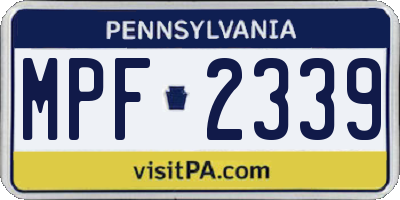 PA license plate MPF2339