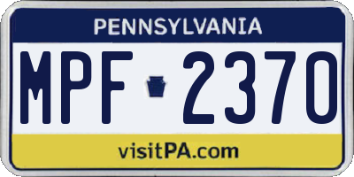 PA license plate MPF2370