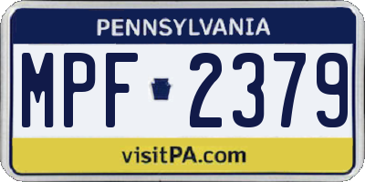 PA license plate MPF2379