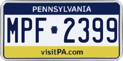 PA license plate MPF2399
